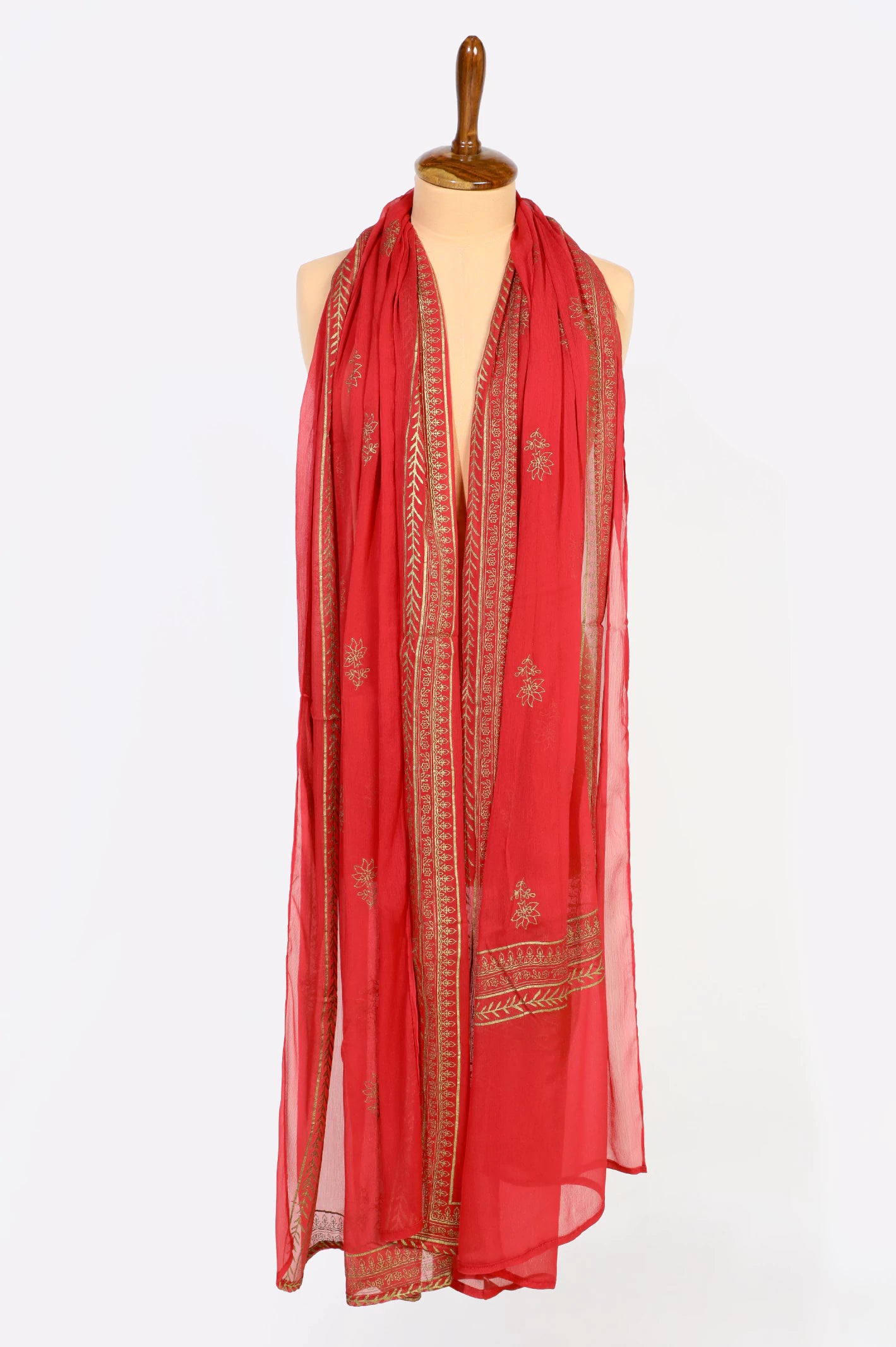 Red Printed Dupatta