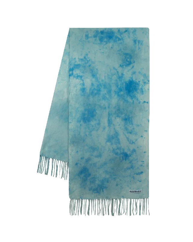 Canada Tie Dye Scarf - Acne Studios - Wool - Blue Aqua