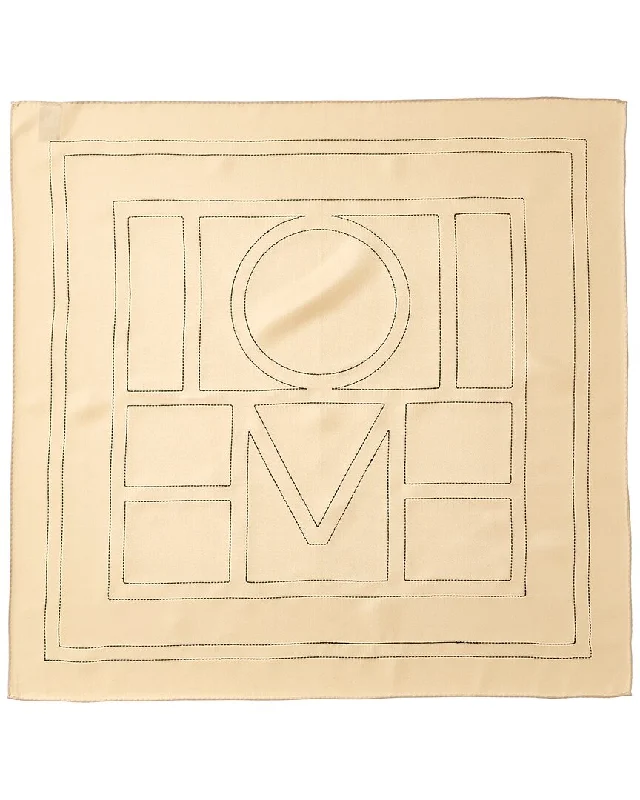 TOTEME Monogram Print Silk Scarf