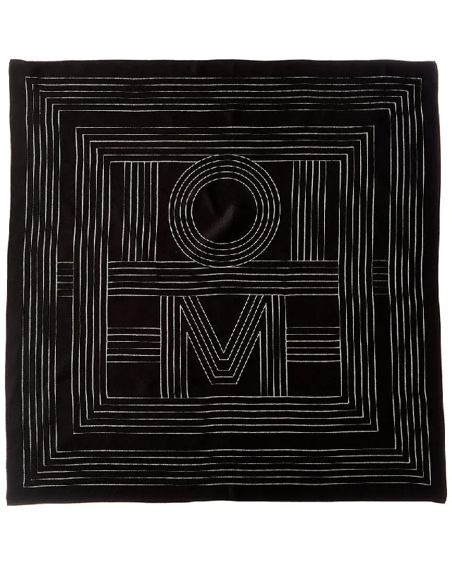 TOTEME Striped Embroidered Silk Scarf