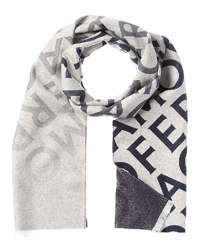 Ferragamo Logo Wool & Cashmere-Blend Scarf