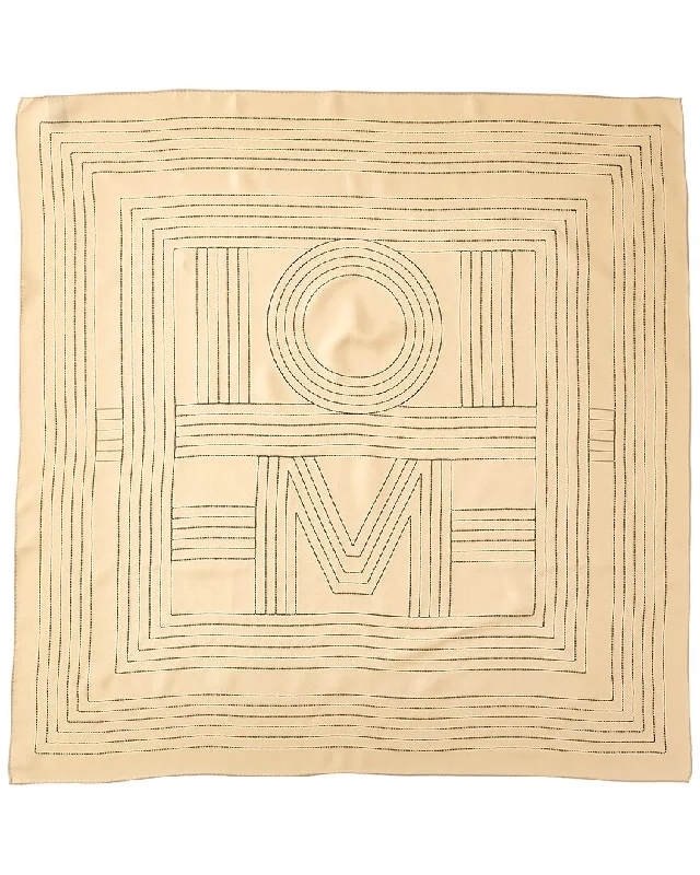 TOTEME Striped Embroidered Silk Scarf