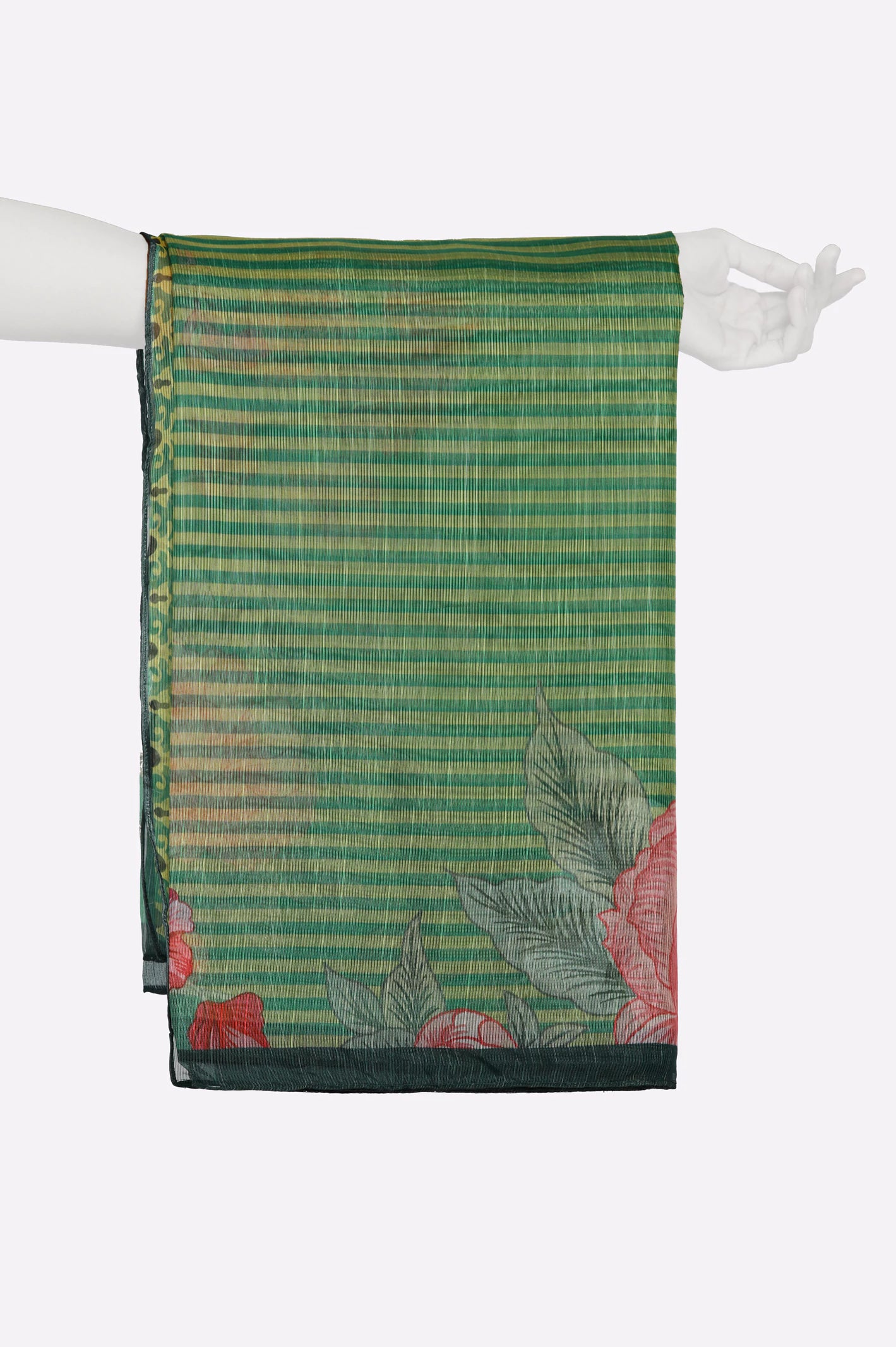 Dark Green Printed Dupatta