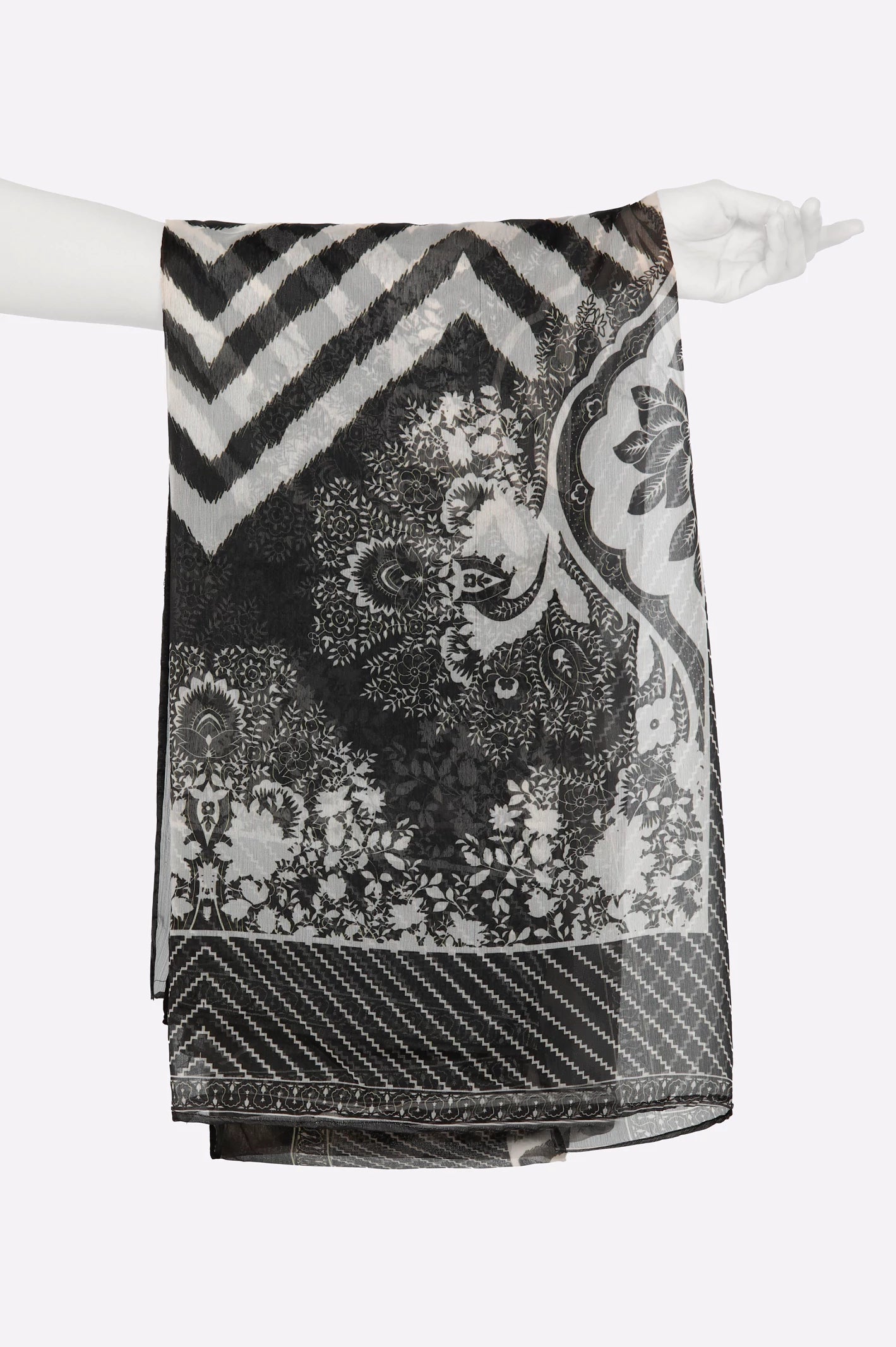 Black Printed Dupatta