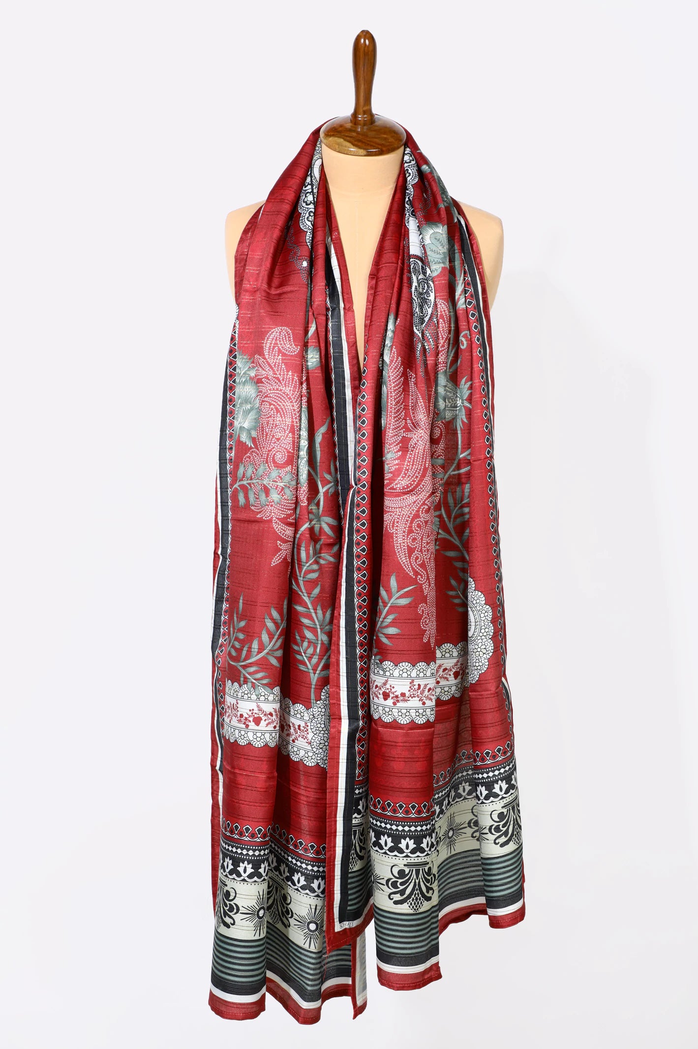 Red Printed Dupatta