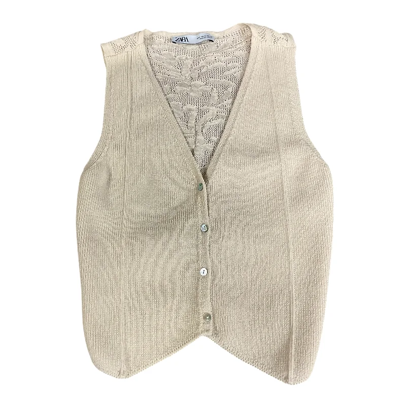 Vest Sweater By Zara In Cream, Size: S