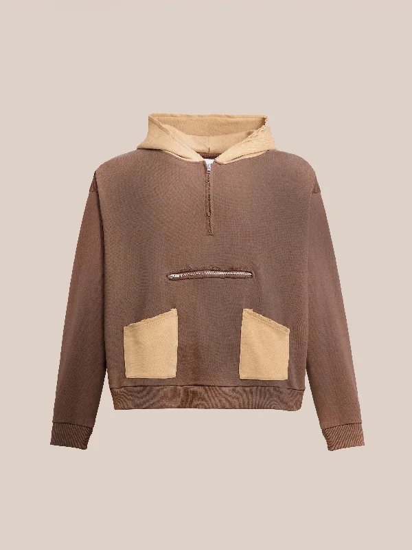 Quarter Zip Two Tone Hoodie