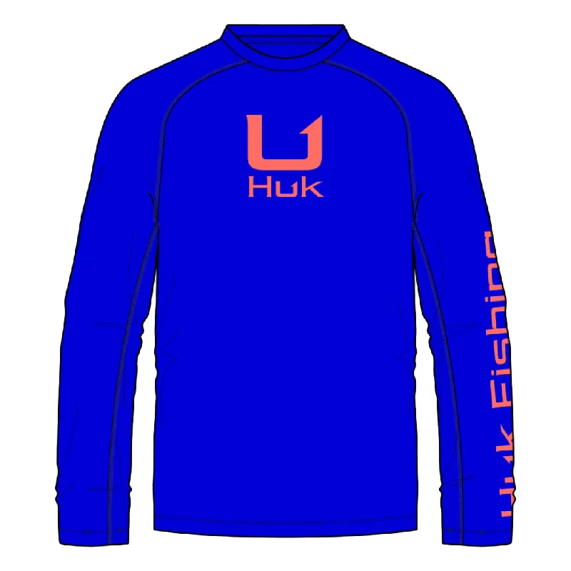 Huk Icon Long Performance Crew T-Shirt - Ocean Blue