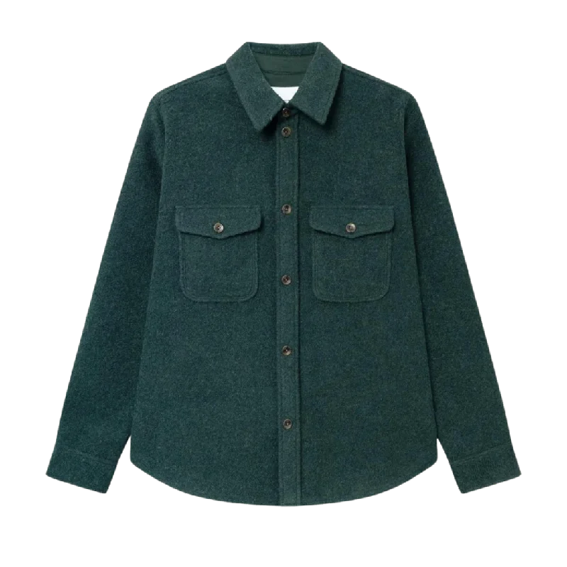 Lennon Boucle Overshirt - Pine Green