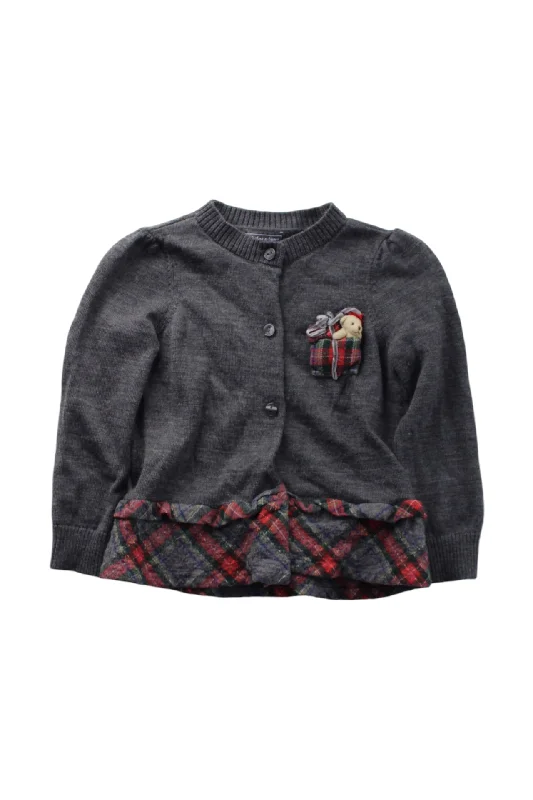 Nicholas & Bears Cardigan With Plaid Trim 3T