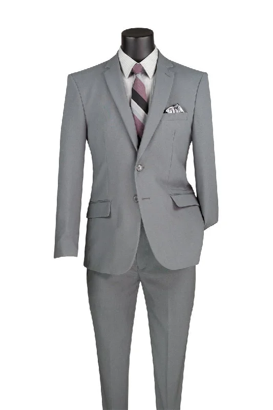 Slim Fit Suit 2 Piece Color Grey