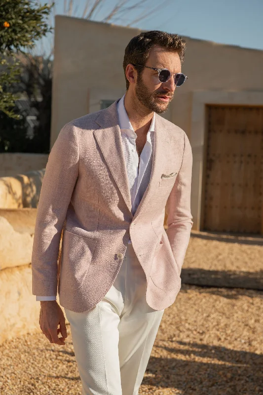 Pink jacket in cotton & silk - Made in Italy