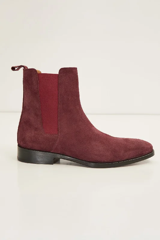 All Leather Essential Chelsea Boot  - Oxblood Suede