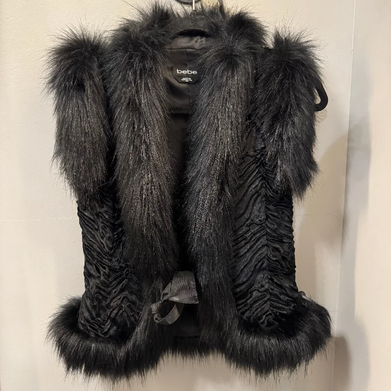 Vest Faux Fur & Sherpa By Bebe In Black, Size: M