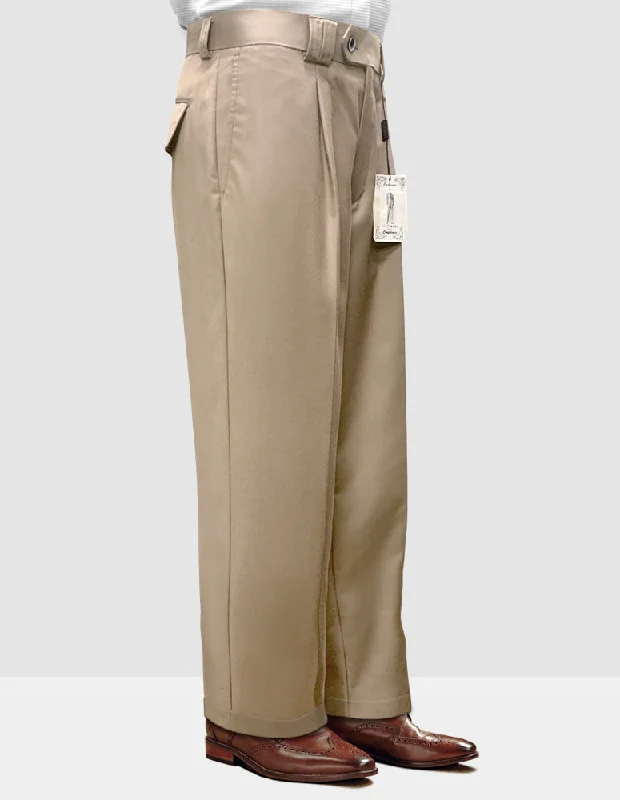 TAN WIDE LEG DRESS PANTS