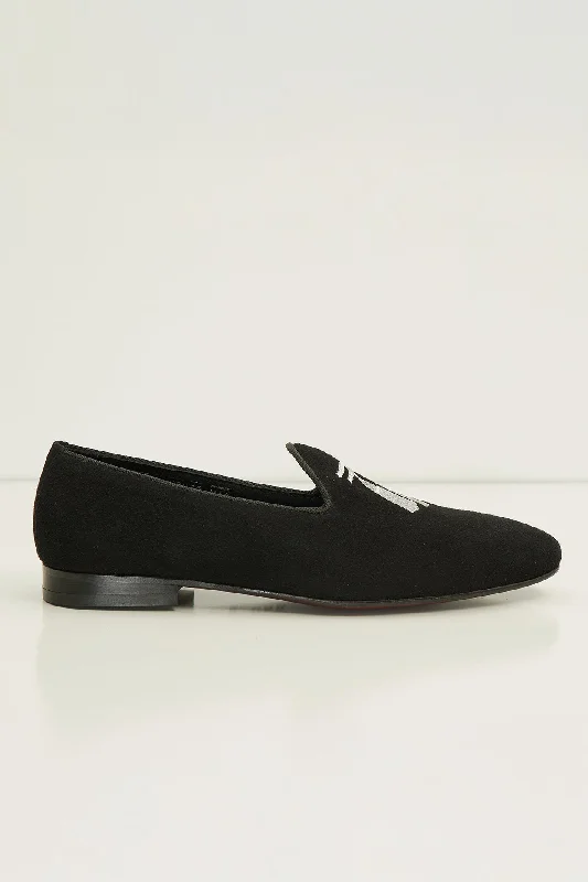 Tassels Formal Leather Loafer -Black Suede