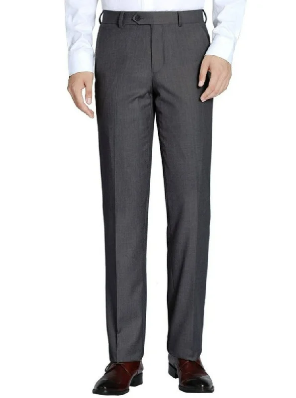 Dark Gray Men's Slim Fit Dress Pants Flat Front by Renoir