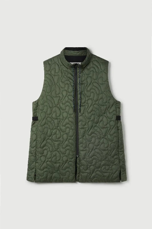 THE WAYFINDER GILET / CONTOUR QUILT OLIVE