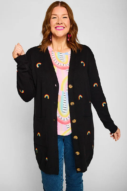 Angela Black Rainbows Cardi