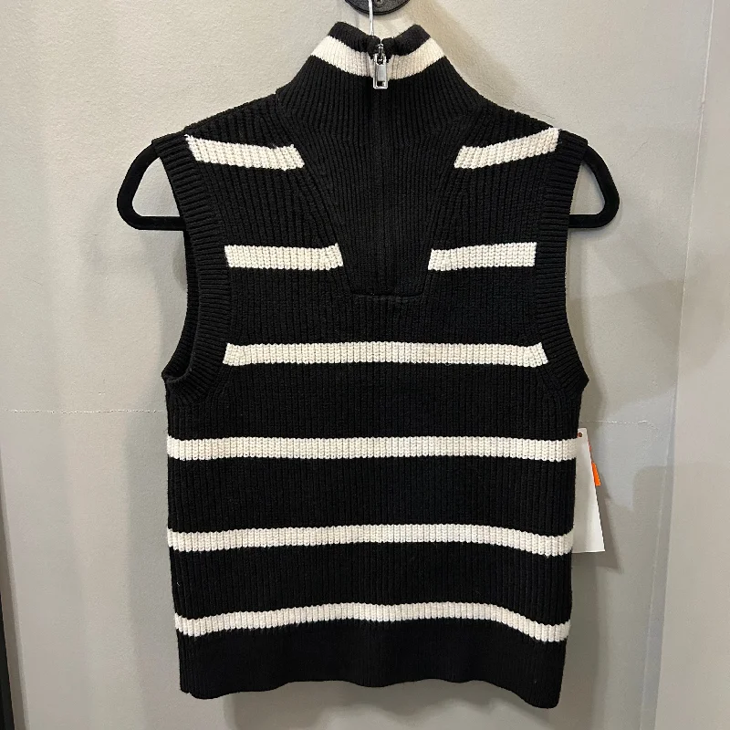 Vest Sweater By Nine West In Black & White, Size: Xs