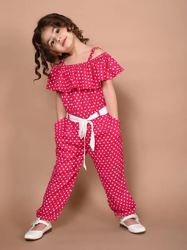 Magenta Pink Polka Jumpsuit