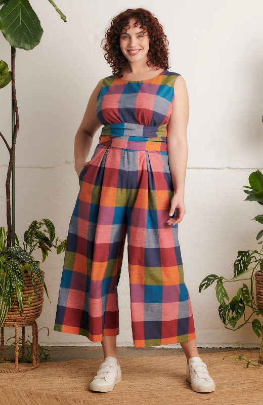 Roberta Festival Plaid Jumpsuit