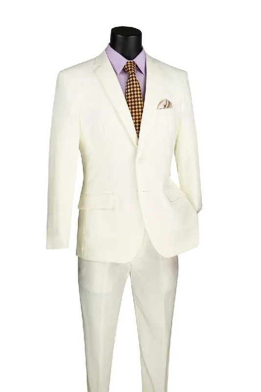 Slim Fit Suit 2 Piece Color Ivory