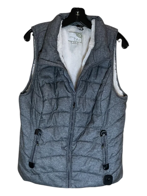 Vest Puffer & Quilted By Green Tea In Grey, Size: Xl