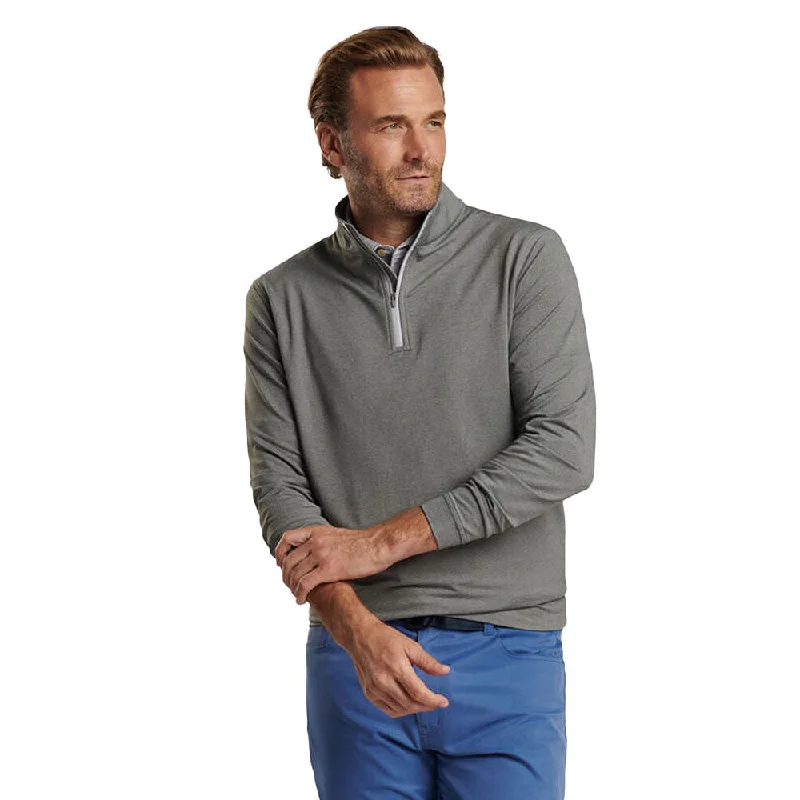 Peter Millar Perth Mélange Performance 1/4 Sweater - Smoke*