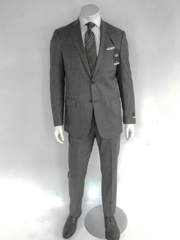 2-Piece Notch Lapel New York Suit - Mid Grey