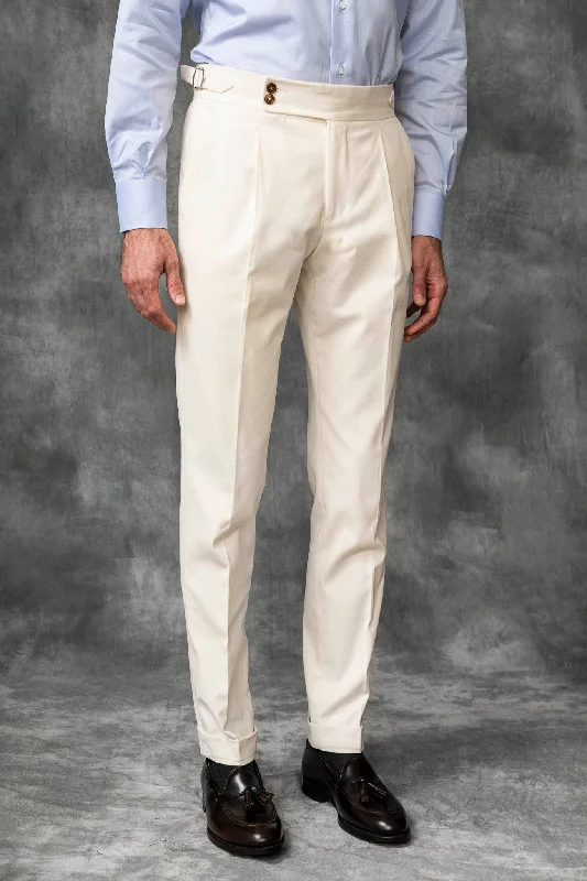 Off-white cotton Soragna trousers - Made in Italy