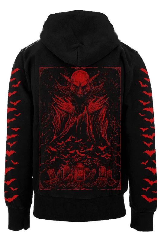 Nosferatu Hoodie w/ Red Bat Sleeves