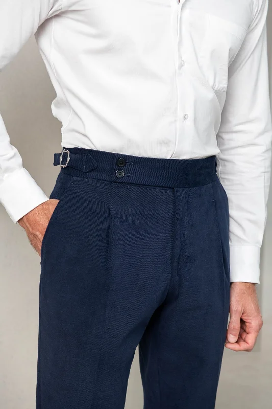 Blue cotton Soragna trousers - Made in Italy