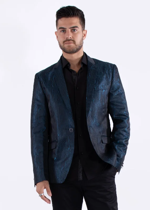 Blue Green Python Evening Blazer