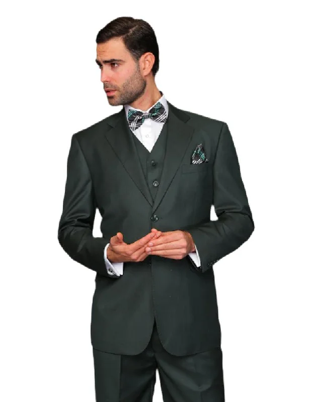 Men's 3 Piece Tailored Fit Wool Suit by Statement Color Hunter