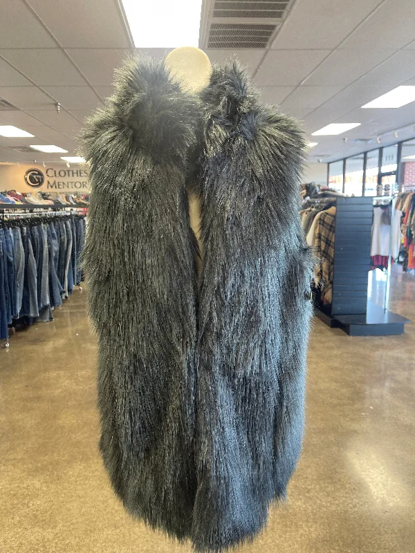 Vest Faux Fur & Sherpa By Loft In Grey, Size: Xs