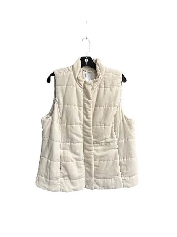 Vest Puffer & Quilted By J. Jill In Cream, Size: L