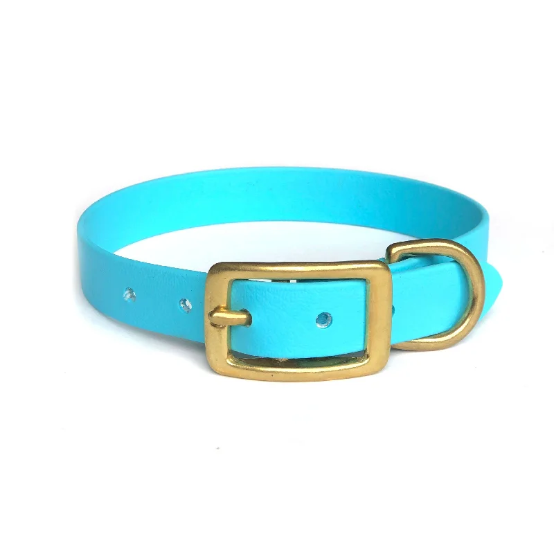 Vegan Leather Dog Collar | Baby Blue