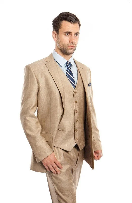 TAZIO COLLECTION-STONE TEXTURED 3 PIECE SUIT