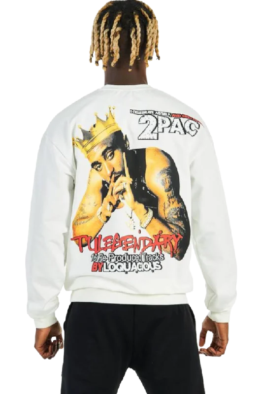 Men's White Long Sleeves Graphic Sweatshirt