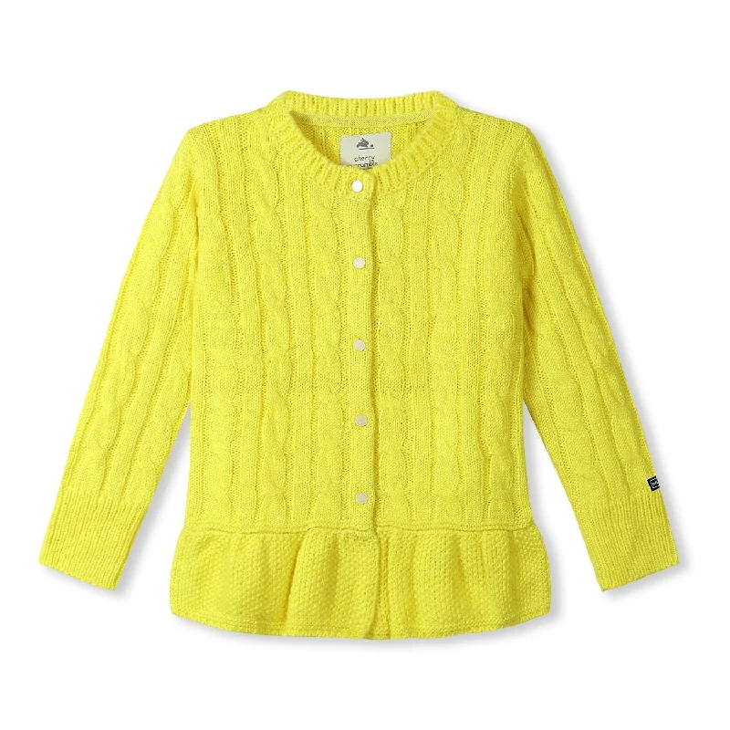 Soft Cable Knit Peplum Cardigan