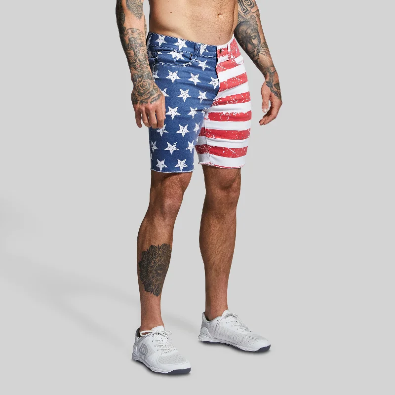 FLEX Stretchy Jort 7" (Vintage American Flag)