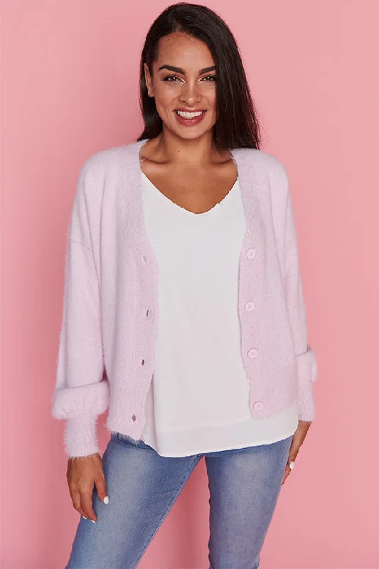 Fluffy Soft Pink Cardi