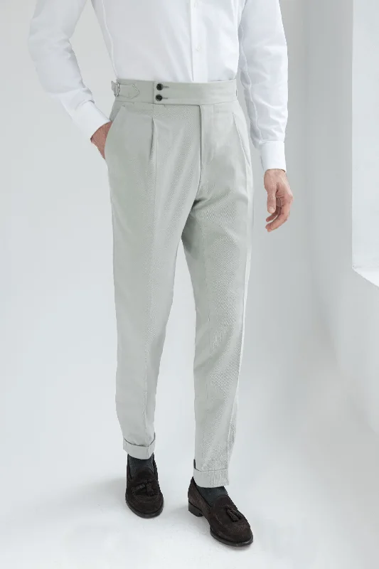 Light grey cotton Soragna trousers - Made in Italy