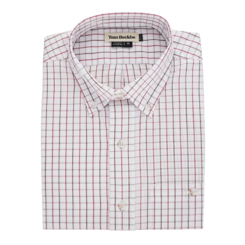 Monroe Poplin Shirt - Merlot Branco Vinho