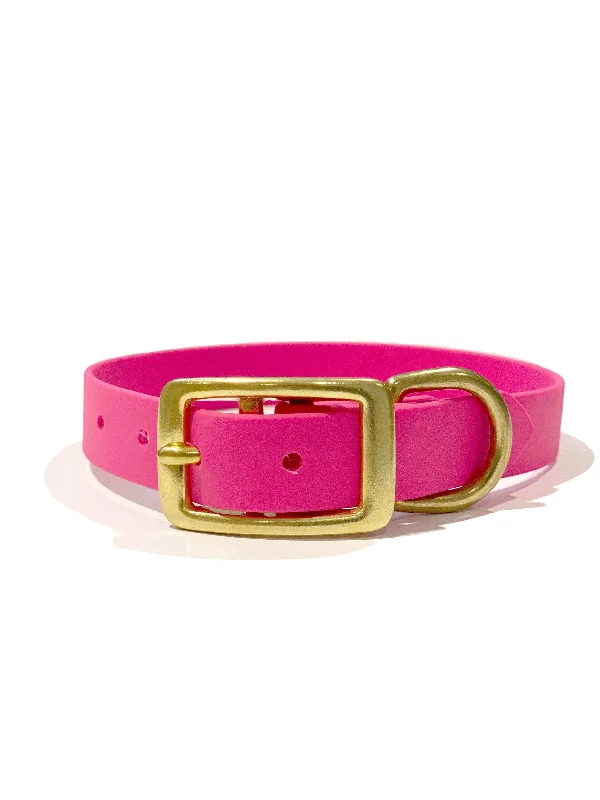 Vegan Leather Collar | Fuchsia Pink