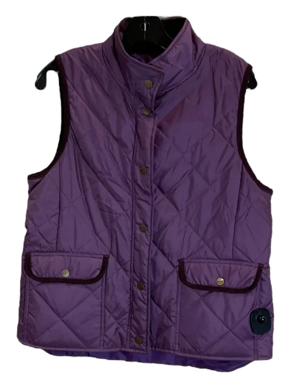 Vest Puffer & Quilted By Evan-picone In Purple, Size: M