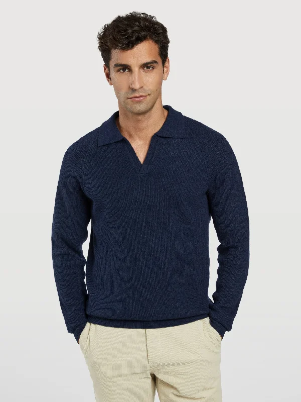 Half cardigan V- neck sweater