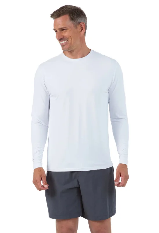 IBKUL Mens Long Sleeve Crew Pullover - White