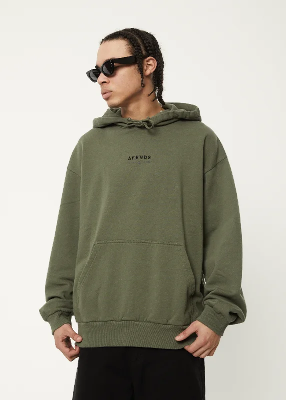 AFENDS Mens Calico - Hoodie - Cypress